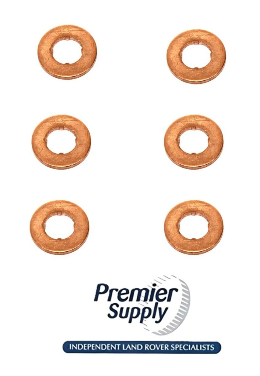 SET of 6 - 3.0 TDV6 RANGE ROVER SPORT DISCOVERY INJECTOR SEALING WASHER LR032818
