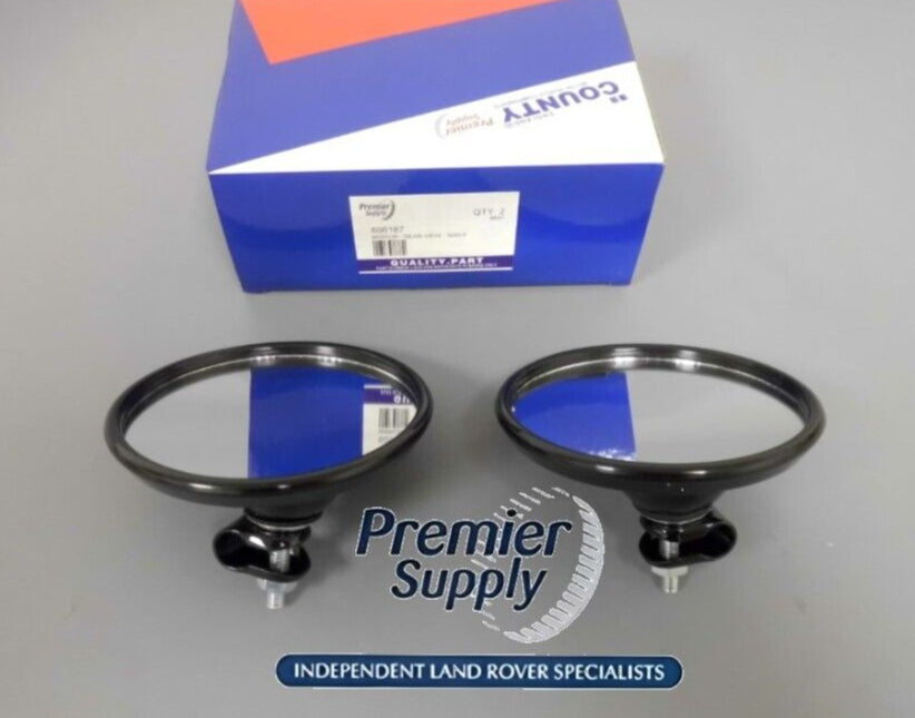 LAND ROVER SERIES 2, 2A, 3 ROUND MIRROR HEAD 606187 X 2