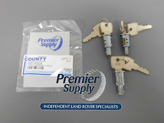 LAND ROVER DEFENDER DOOR LOCK BARREL & KEY SET X 3 MTC6504