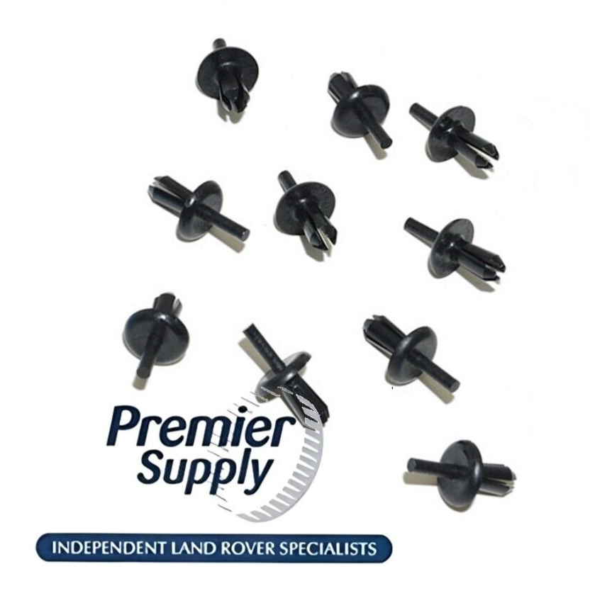 10 x LAND ROVER DEFENDER WHEEL ARCH & DOOR CARD PLASTIC TRIM CLIPS MWC9918PMA
