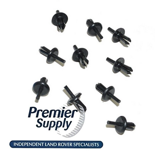 10 x LAND ROVER DEFENDER WHEEL ARCH & DOOR CARD PLASTIC TRIM CLIPS MWC9918PMA