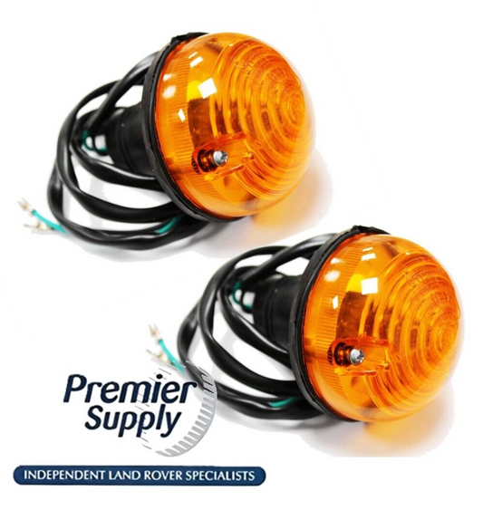 2 x LAND ROVER SERIES 2A 3 EARLY DEFENDER FRONT or REAR INDICATOR LAMP RTC5013