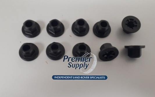 RANGE ROVER EVOQUE/JAGUAR M6 FRONT WHEELARCH LINER PLASTIC NUT RYH500780 X 10