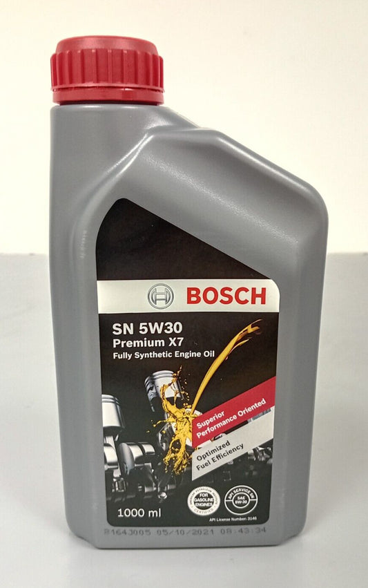 BOSCH 5W30 FULLY SYNTHETIC ENGINE OIL 1L PREMIUM X7 SN 5W/30