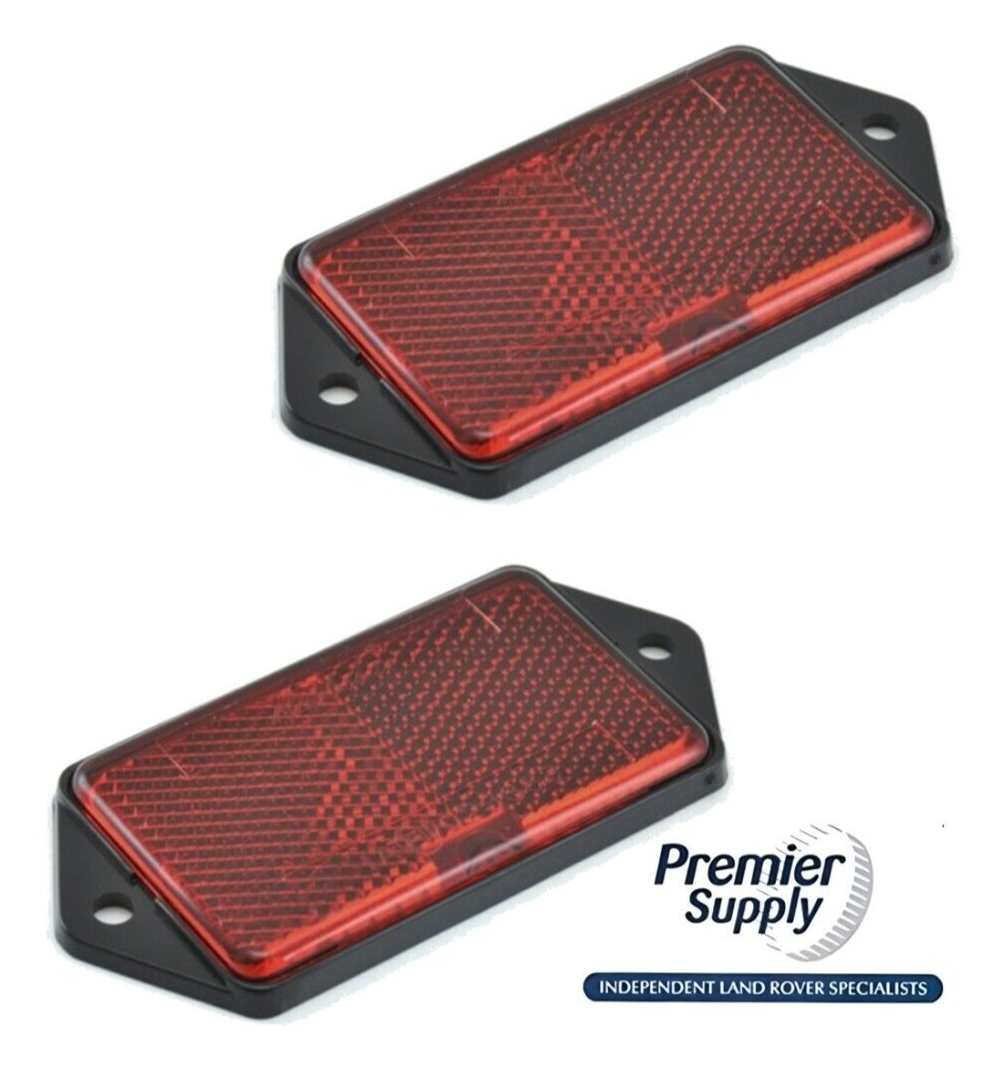 PAIR OF LAND ROVER DEFENDER 90 110 REAR RECTANGULAR RED REFLECTORS XFF100070 x2