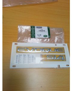 GENUINE LAND ROVER EVOQUE BADGE Si4 SILVER TRUNK BADGE  P/N LR032325